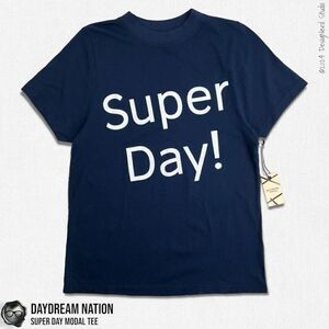 DAYDREAM NATION SUPER DAY CREWNECK TEE SHIRT IN LAPD NAVY BLUE MODAL & COTTON